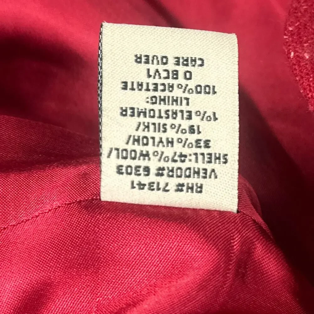 VTG LL Bean Wool Blazer Lg Preppy Jacket Red Tailored Academia Classic Old Money
